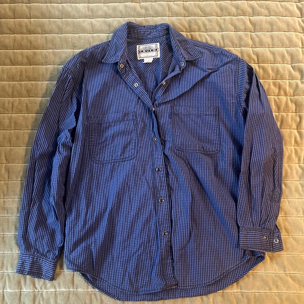 Men’s Levi's vintage Navy and Black gingham Shirt Size Medium